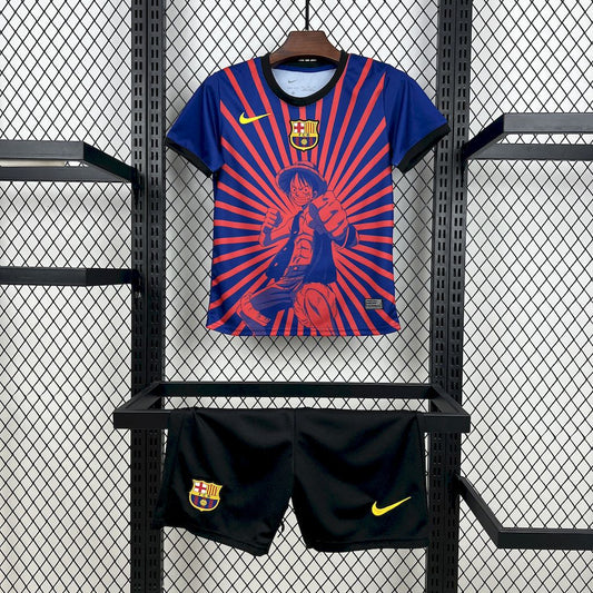 Barcelona 2025/26 Conjunto ワンピース-モンキー・D・ルフィ – Criança