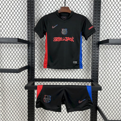 Barcelona 2024/25 Conjunto Alternativo Travis Scott Edição – Criança