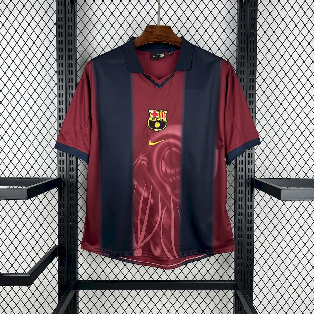 Barcelona Hot Sale 2000/01 Camisola Principal Retro Skeleton – Homem