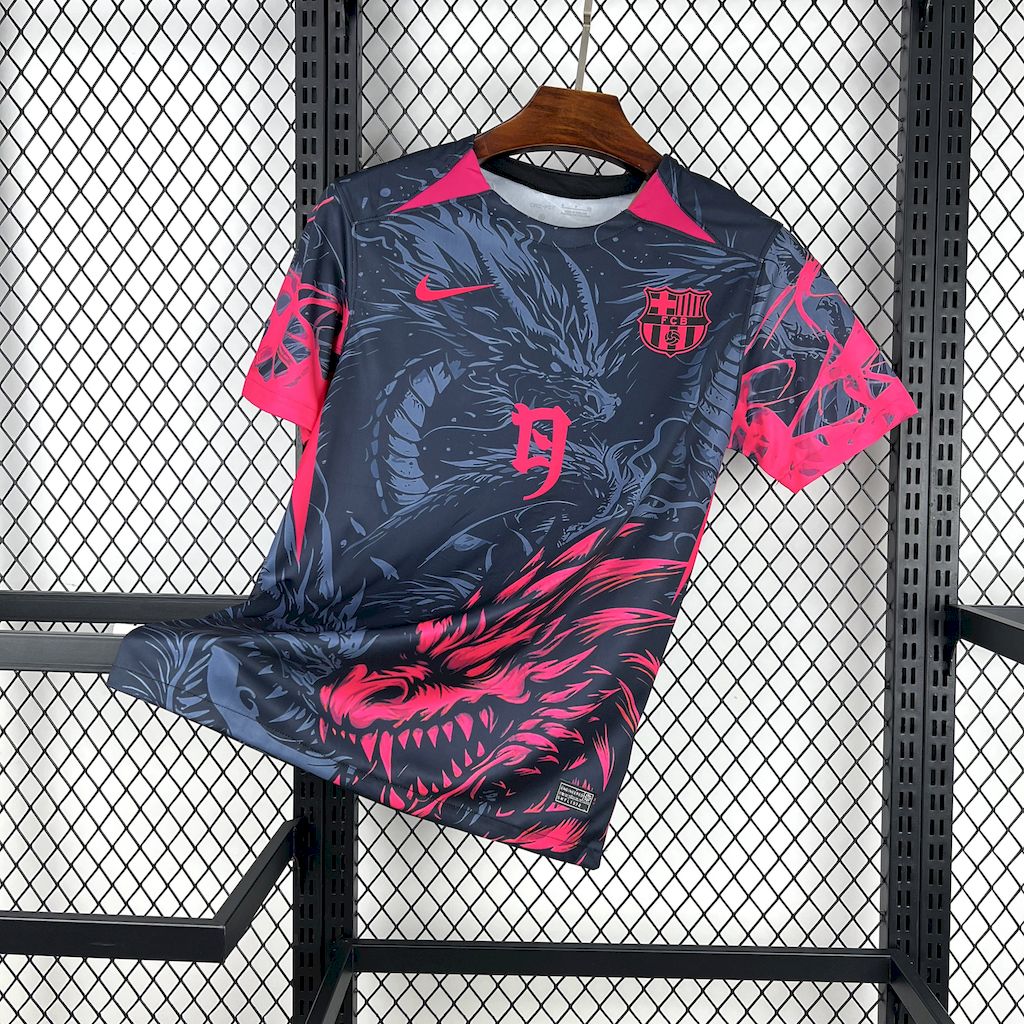 Barcelona 2025/26 Camisola Preta e Vermelha Dragon Edição – Homem