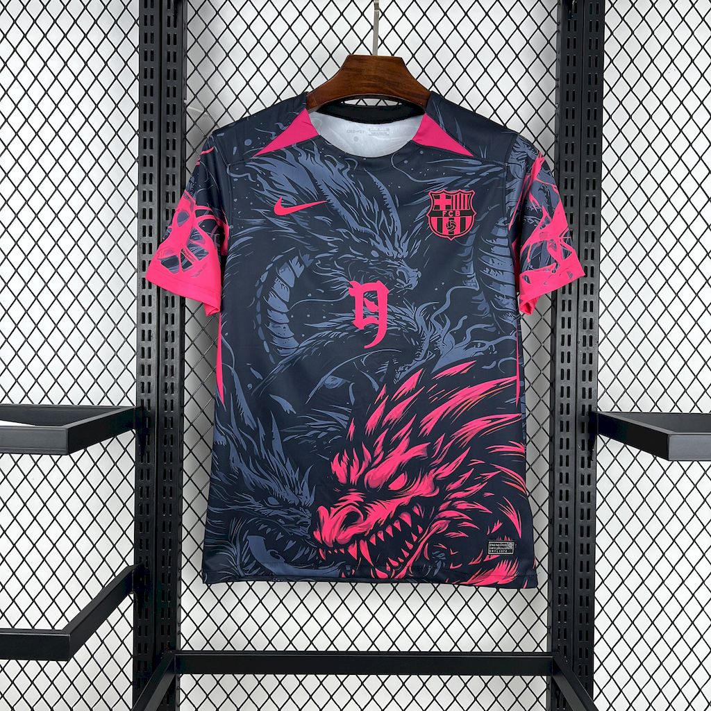 Barcelona 2025/26 Camisola Preta e Vermelha Dragon Edição – Homem