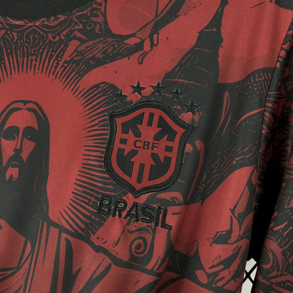 Brasil 2025/26 Camisola Especial Jordan Preta e Vermelha – Homem