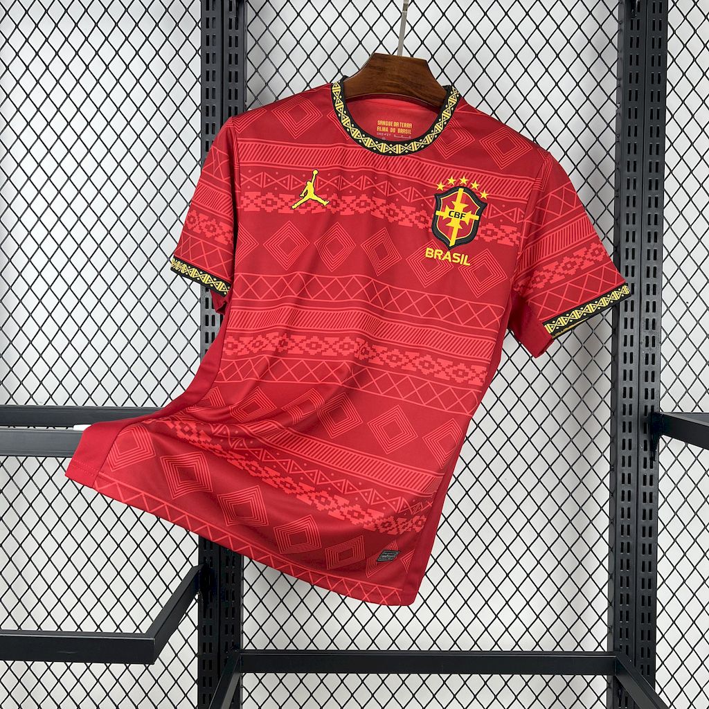 Brasil 2025/26 Camisola Especial Jordan Vermelha – Homem