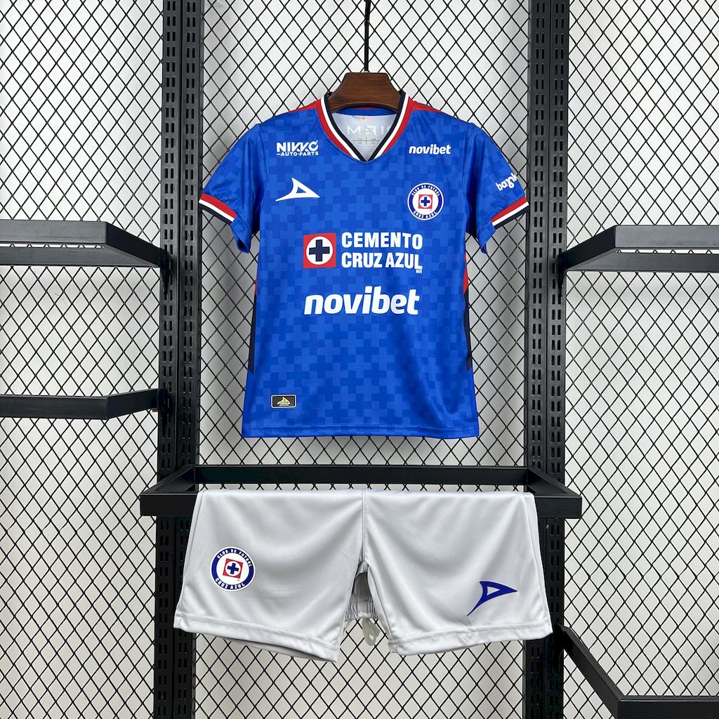 Cruz Azul 2025/26 Conjunto Principal – Criança