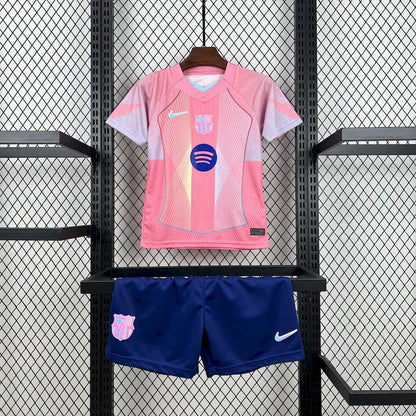 Barcelona 2025/26 Conjunto Rosa Edição Especial – Criança