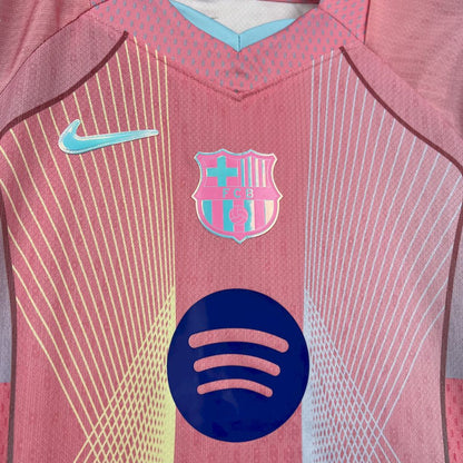 Barcelona 2025/26 Conjunto Rosa Edição Especial – Criança