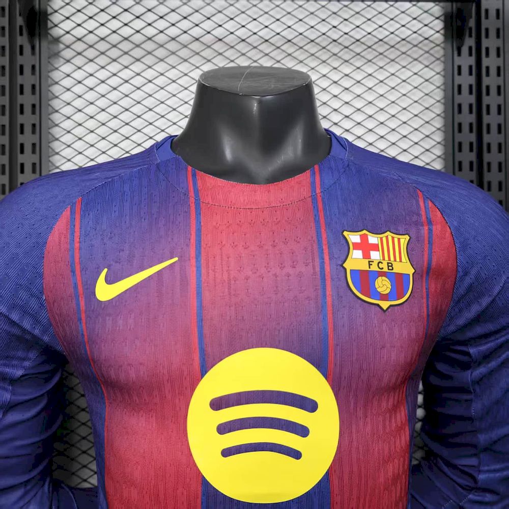 Barcelona 2025/26 Camisola Principal de Manga Comprida Versão Jogador – Homem