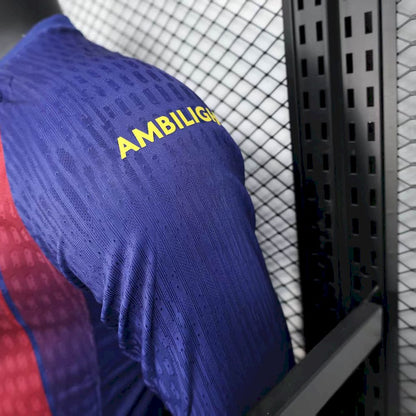 Barcelona 2025/26 Camisola Principal de Manga Comprida Versão Jogador – Homem