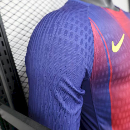 Barcelona 2025/26 Camisola Principal de Manga Comprida Versão Jogador – Homem
