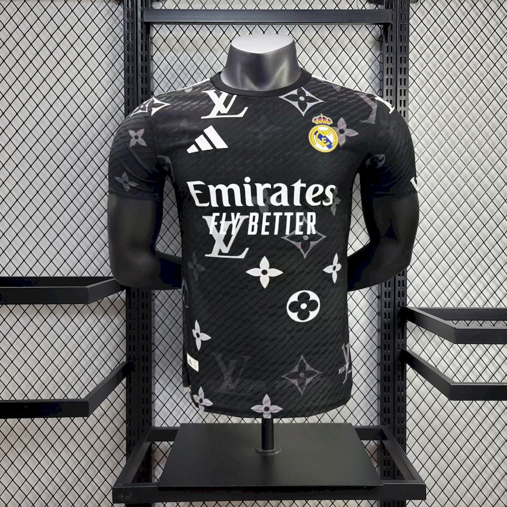 Real Madrid 2025/26 Camisola Preta Louis Vuitton Versão Jogador – Homem