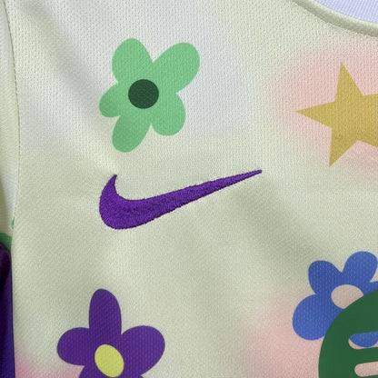 Barcelona 2025/26 Conjunto Especial Flower – Criança