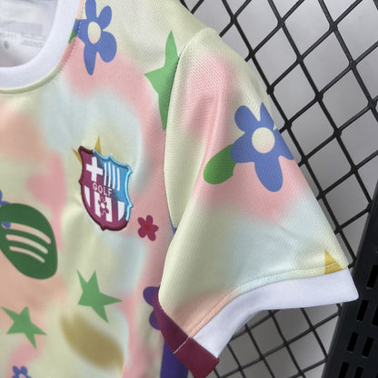 Barcelona 2025/26 Conjunto Especial Flower – Criança