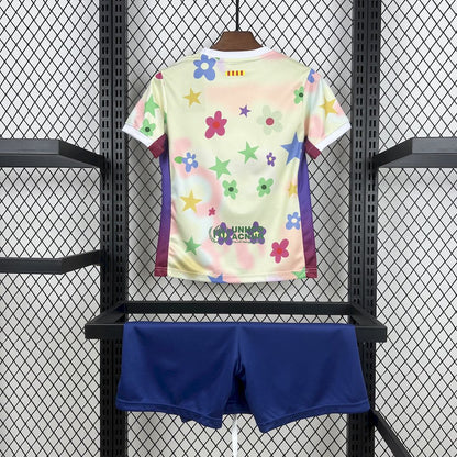 Barcelona 2025/26 Conjunto Especial Flower – Criança