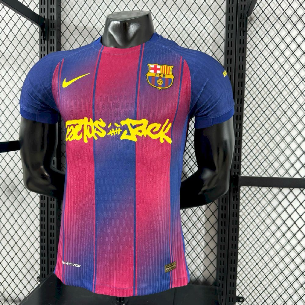 Barcelona 2025/26 Camisola Principal Travis Scott Edição Versão Jogador – Homem