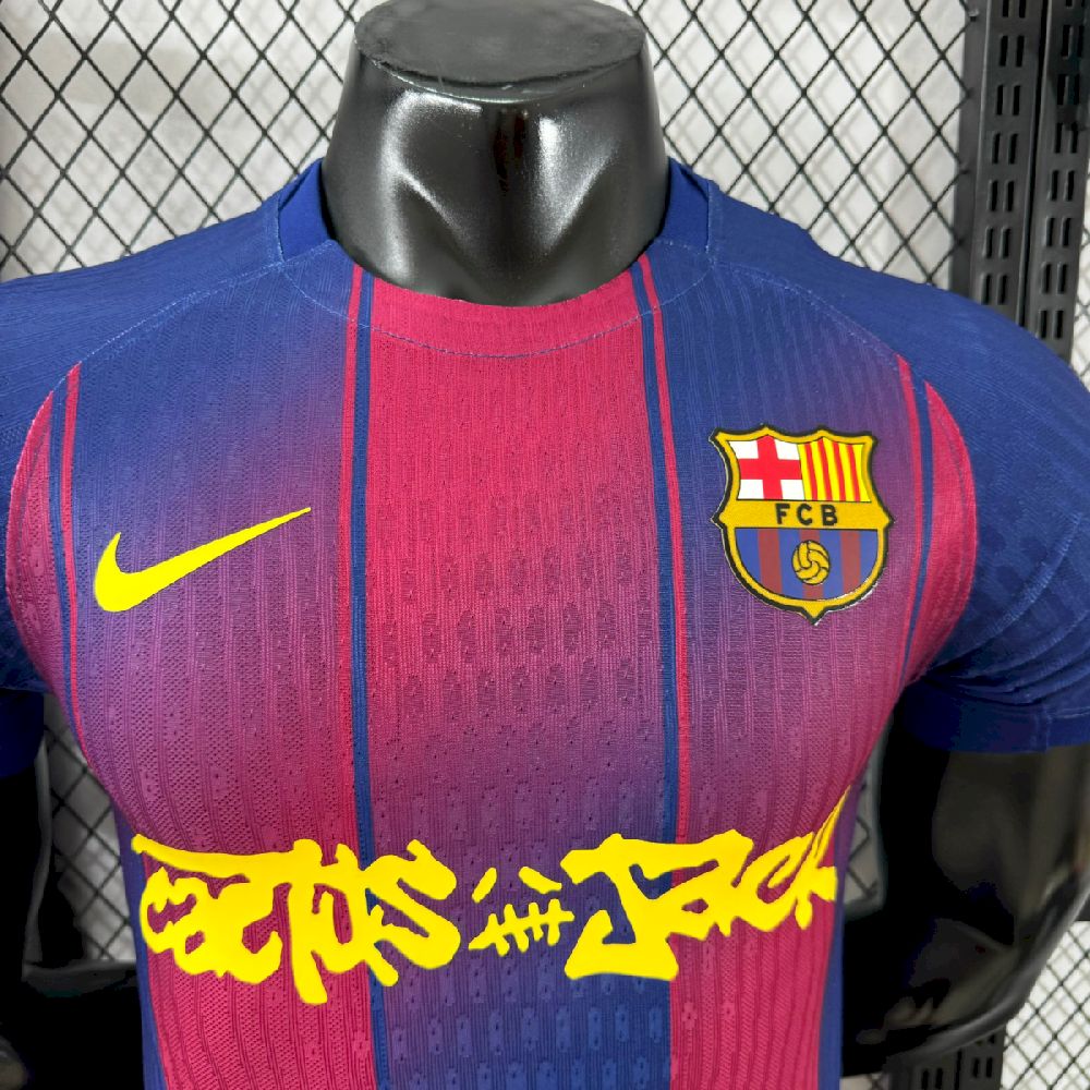 Barcelona 2025/26 Camisola Principal Travis Scott Edição Versão Jogador – Homem