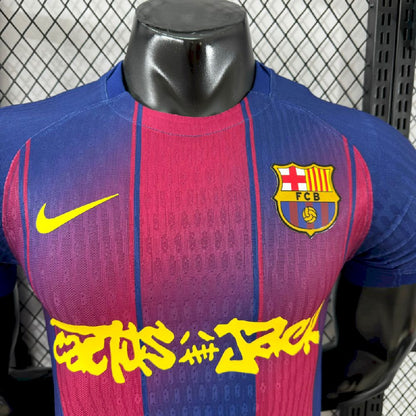 Barcelona 2025/26 Camisola Principal Travis Scott Edição Versão Jogador – Homem