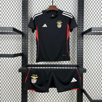Benfica 2025/26 Conjunto de Pré-Jogo Preto – Criança