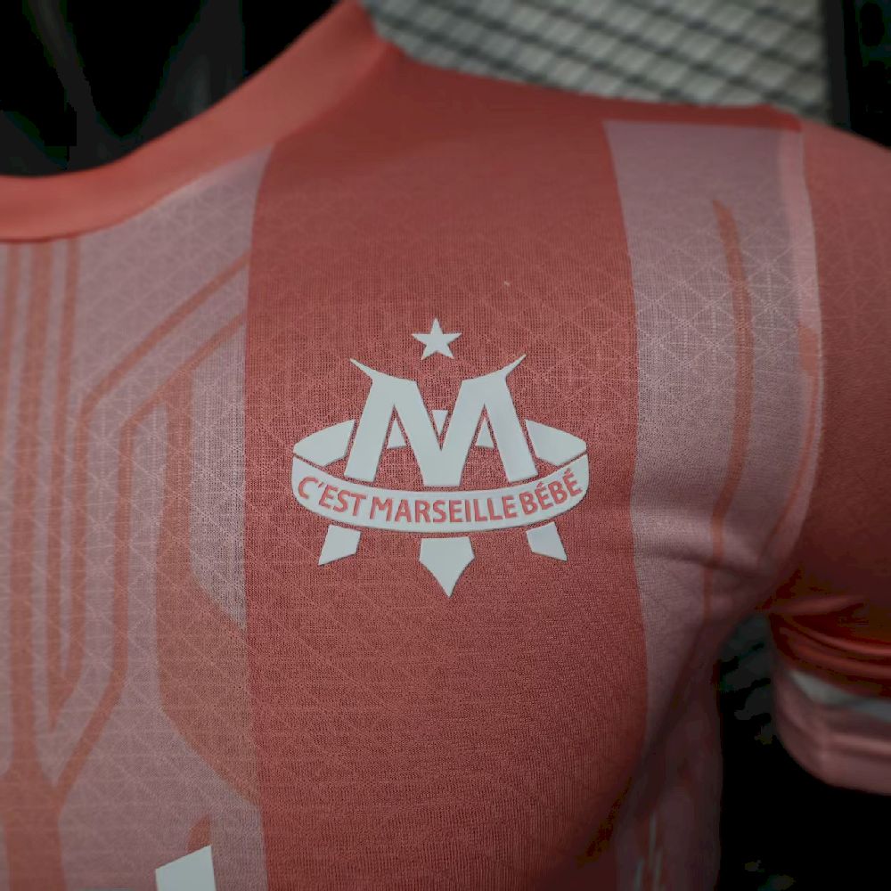 Olympique Marseille 2025/26 Camisola Rosa Versão Jogador – Homem