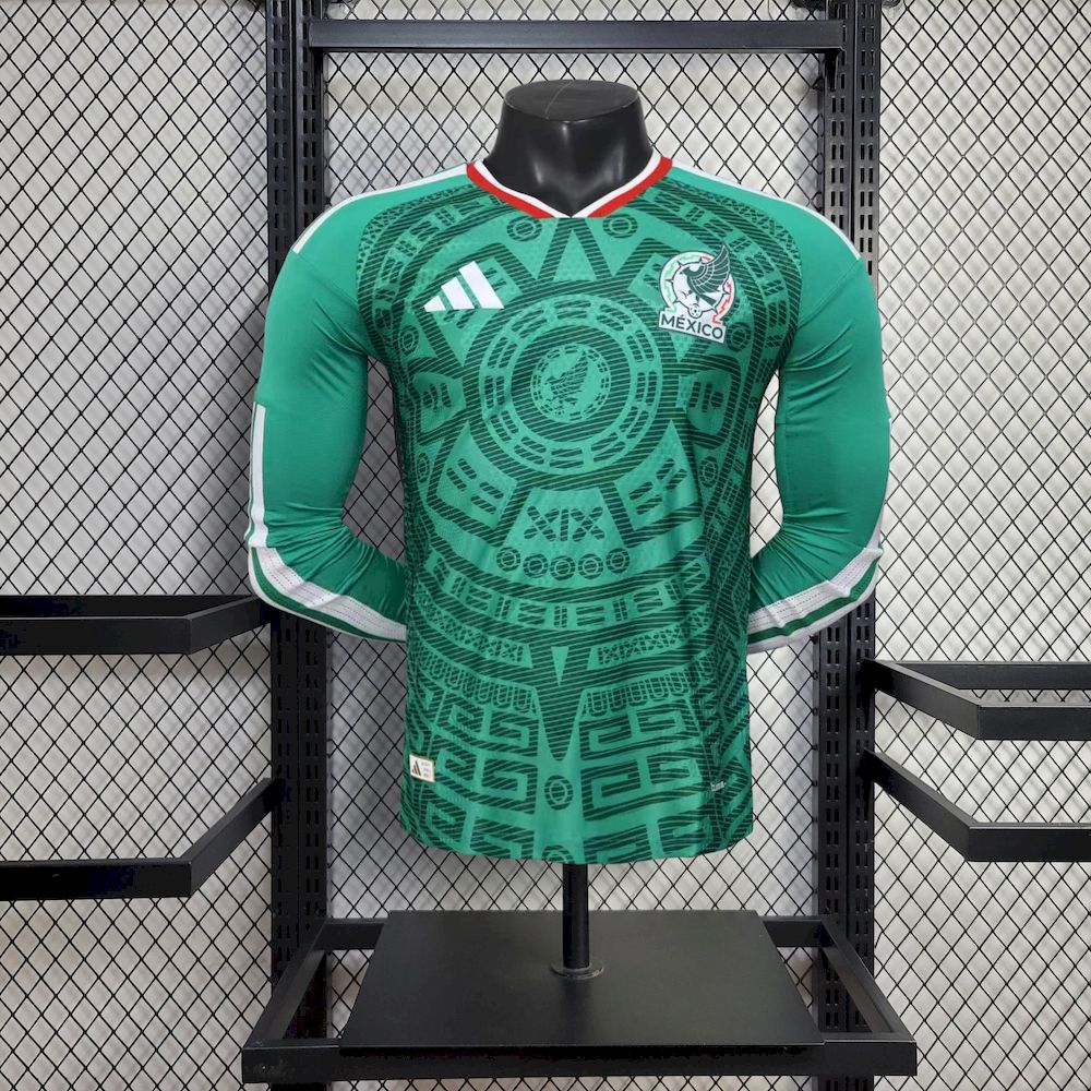 México 2026 Camisola Principal Mundial de Manga Comprida Camisola Versão Jogador – Homem
