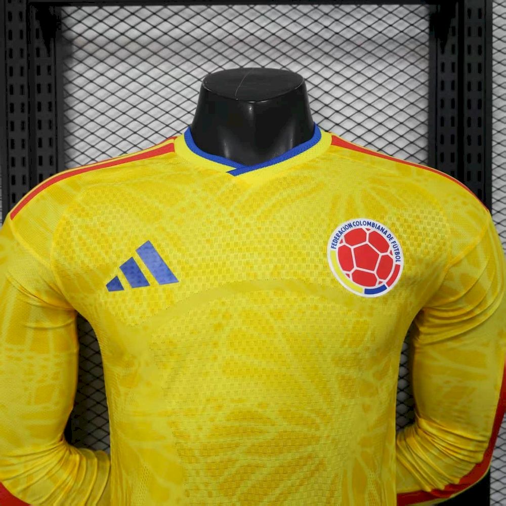 Colombia 2026 Camisola Principal Mundial de Manga Comprida Versão Jogador – Homem