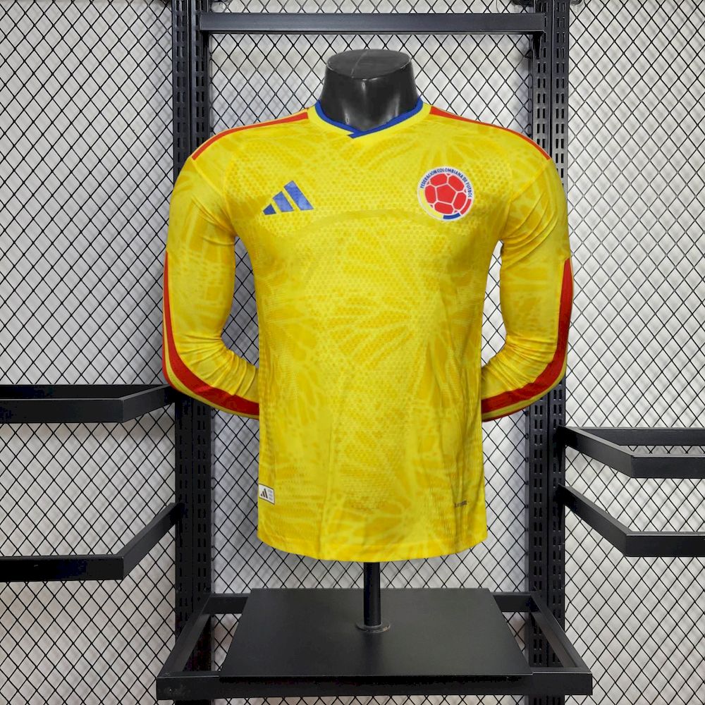 Colombia 2026 Camisola Principal Mundial de Manga Comprida Versão Jogador – Homem