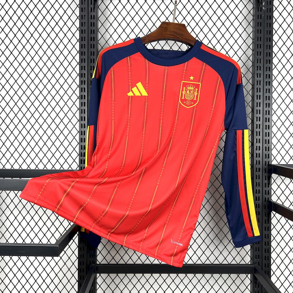 Espanha 2026 Camisola Principal Mundial de Manga Comprida (Versão Campeão 2 Estrelas) – Homem
