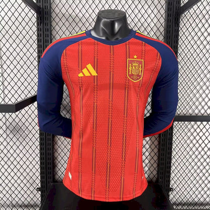Espanha 2026 Camisola Principal Mundial de Manga Comprida Versão Jogador – Homem