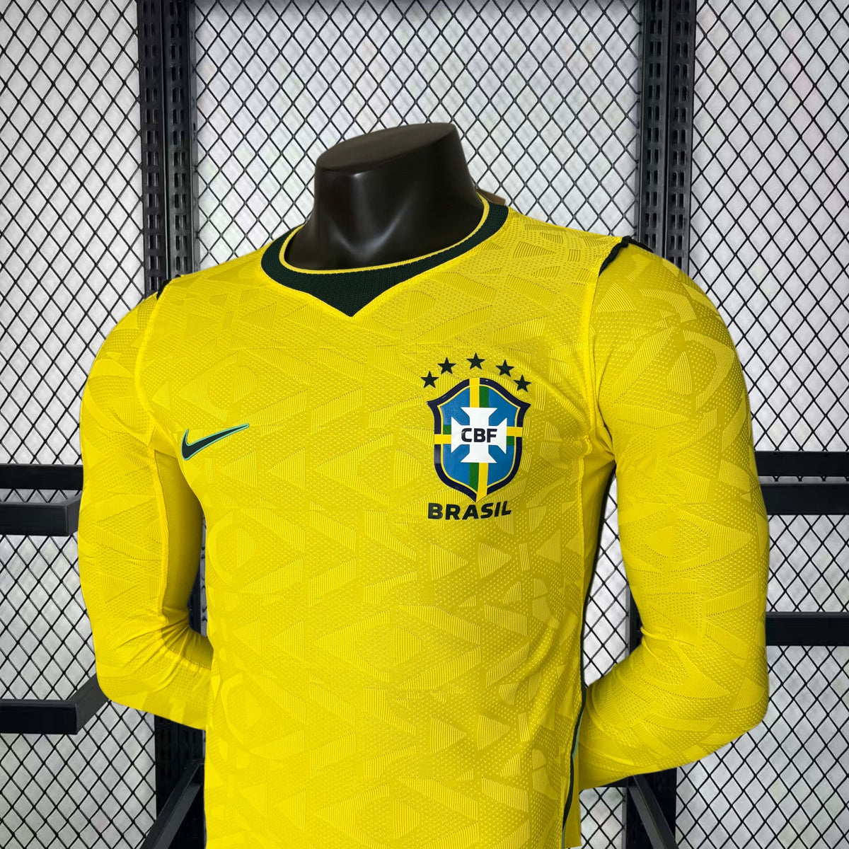 Brasil 2026 Camisola Principal Mundial de Manga Comprida Versão Jogador – Homem
