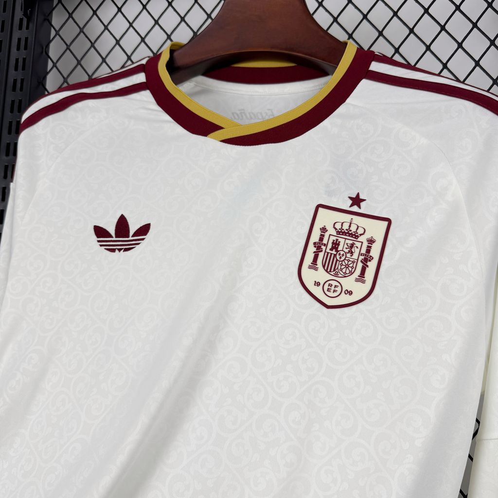 Espanha 2026 Camisola Alternativa Mundial de Manga Comprida (Versão Campeão 2 Estrelas) – Homem