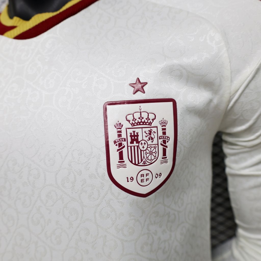 Espanha 2026 Camisola Alternativa Mundial de Manga Comprida Versão Jogador (Versão Campeão 2 Estrelas) – Homem