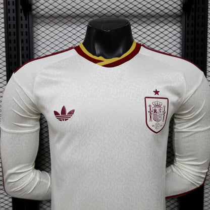 Espanha 2026 Camisola Alternativa Mundial de Manga Comprida Versão Jogador (Versão Campeão 2 Estrelas) – Homem