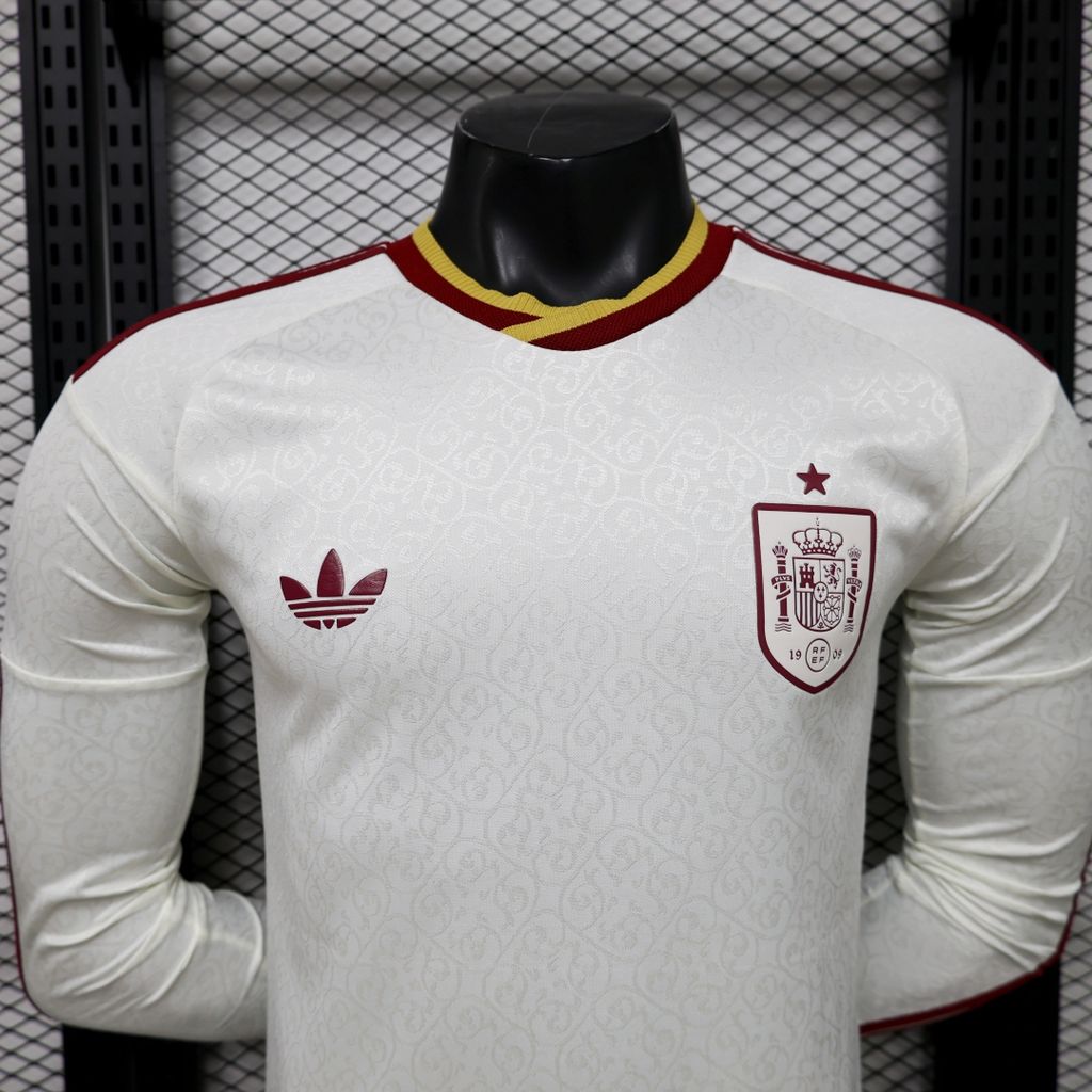 Espanha 2026 Camisola Alternativa Mundial de Manga Comprida Versão Jogador – Homem