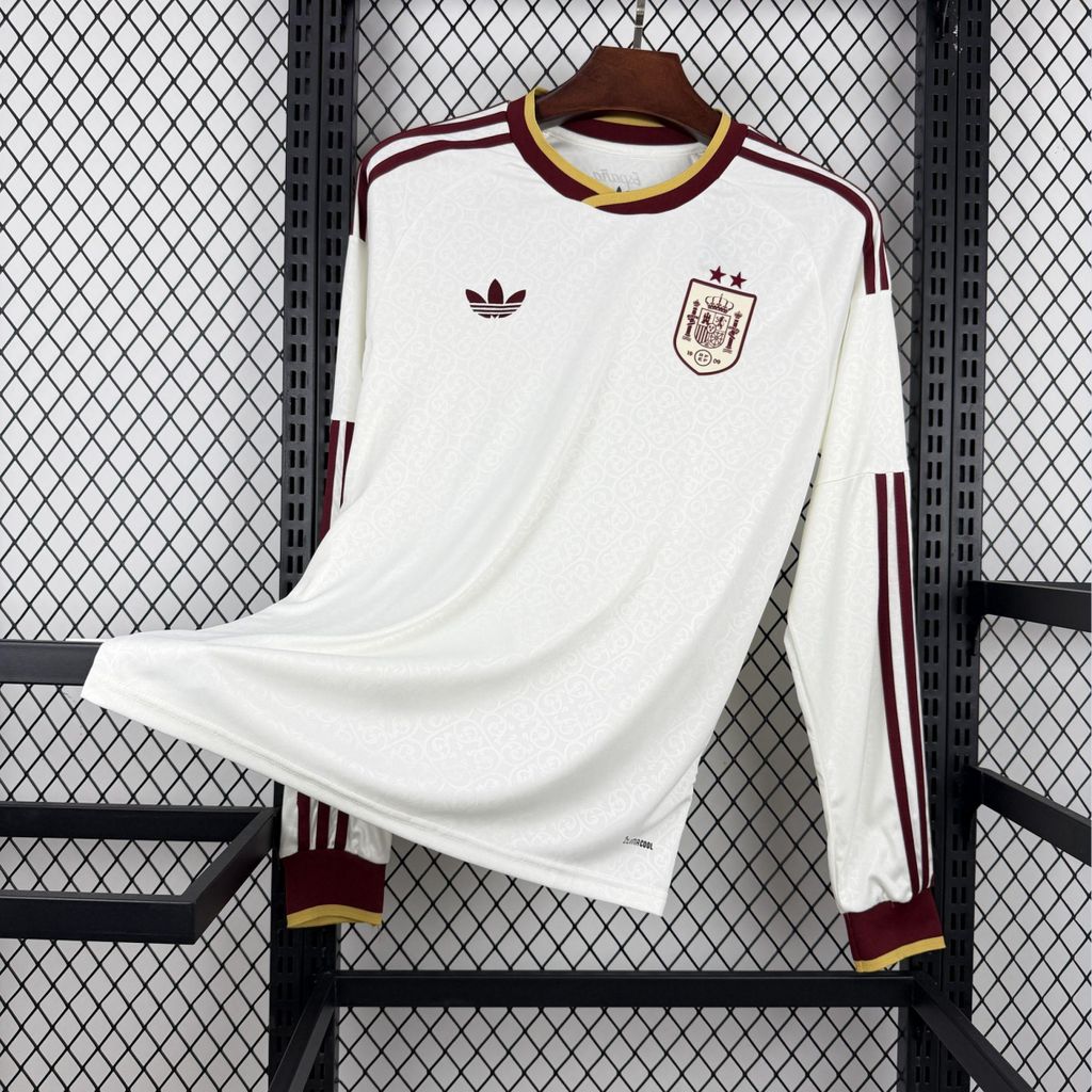Espanha 2026 Camisola Alternativa Mundial de Manga Comprida (Versão Campeão 2 Estrelas) – Homem