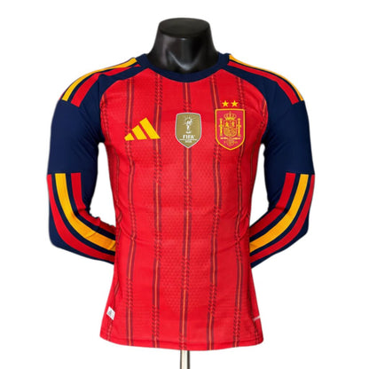 Espanha 2026 Camisola Principal Mundial de Manga Comprida Versão Jogador Champions Edição – Homem