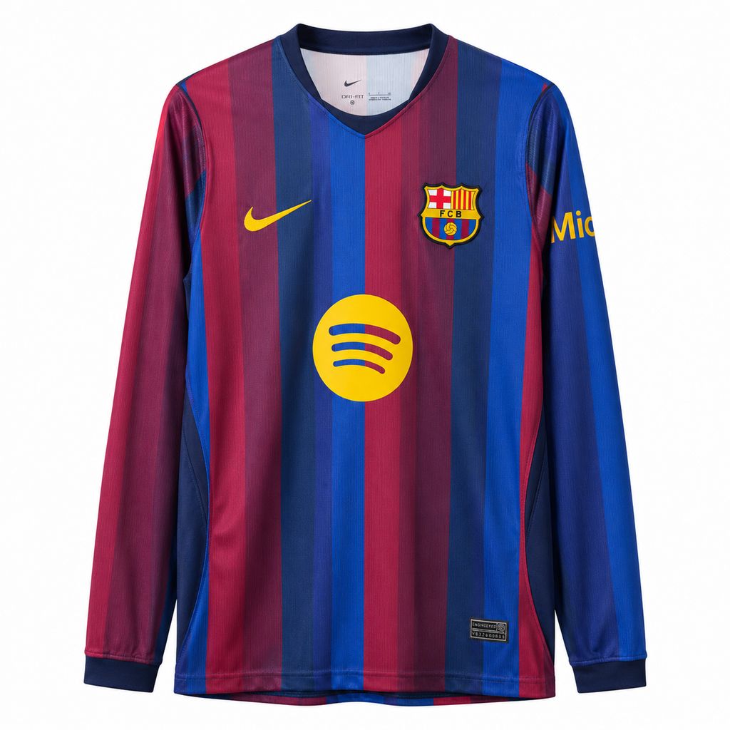 Barcelona 2026/27 Camisola Principal de Manga Comprida – Homem