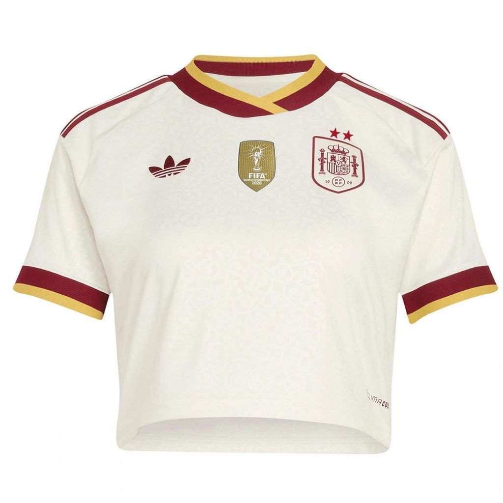 Espanha 2026 Camisola Alternativa Mundial Cropped Champions Edição – Mulher