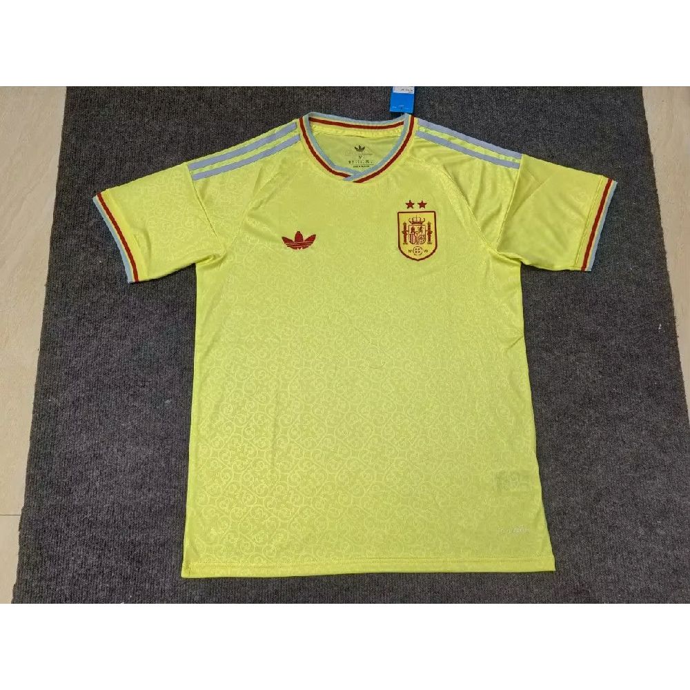 Espanha 2026 Camisola Mundial Réplica Amarela (Versão Campeão 2 Estrelas) – Homem