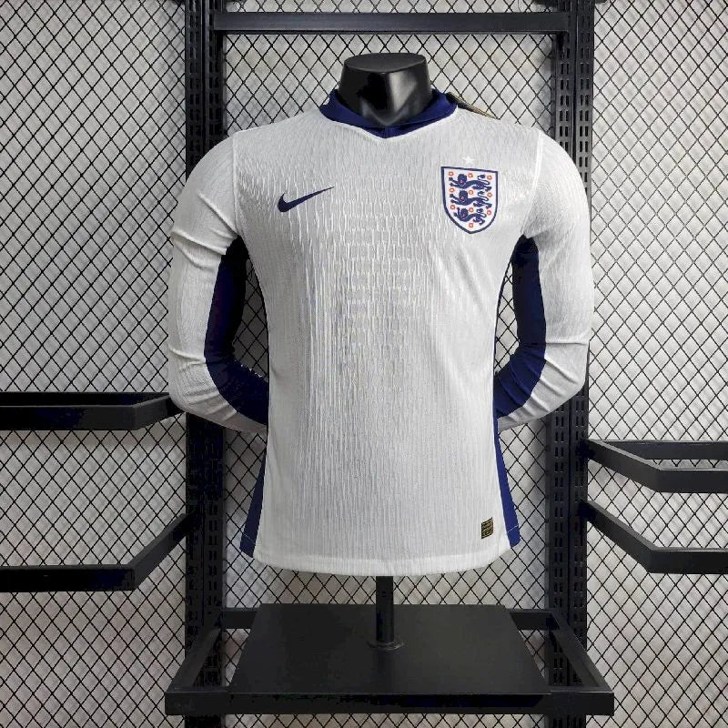 Inglaterra 2024/25 Camisola Principal Euro de Manga Comprida Versão Jogador – Homem