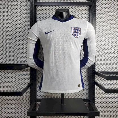 Inglaterra 2024/25 Camisola Principal Euro de Manga Comprida Versão Jogador – Homem