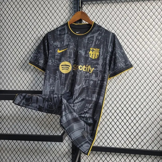 Barcelona 2023/24 Camisola Especial Preta Dourada – Homem