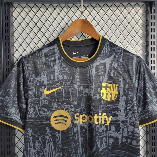 Barcelona 2023/24 Camisola Especial Preta Dourada – Homem