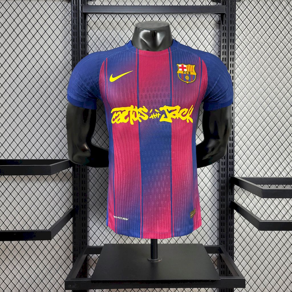 Barcelona 2025/26 Camisola Principal Travis Scott Edição Versão Jogador – Homem