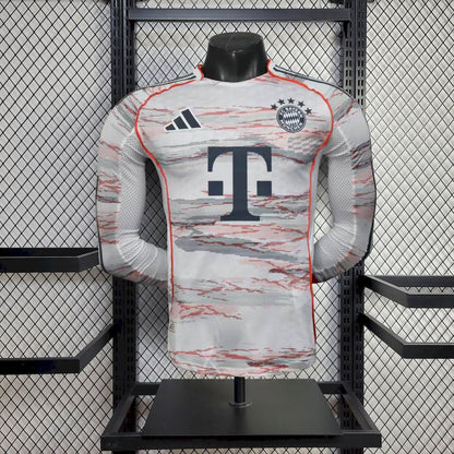 Bayern de Munique 2025/26 Camisola Alternativa de Manga Comprida Versão Jogador – Homem
