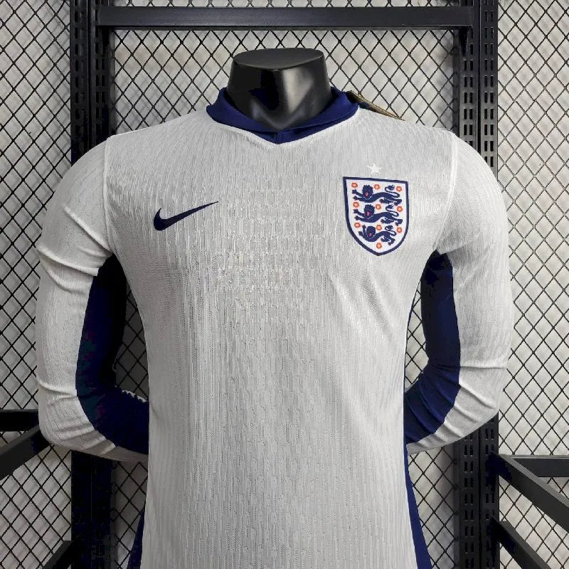 Inglaterra 2024/25 Camisola Principal Euro de Manga Comprida Versão Jogador – Homem