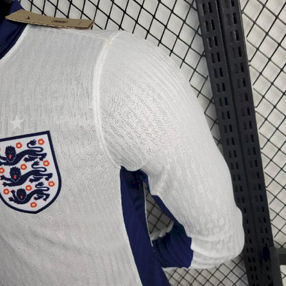 Inglaterra 2024/25 Camisola Principal Euro de Manga Comprida Versão Jogador – Homem